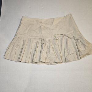 Tan Micro Pleated Mini Skirt / Skort SMALL Y2K